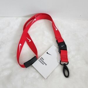 Nike Premium Red White Swoosh Breakaway Lanyard NWT
